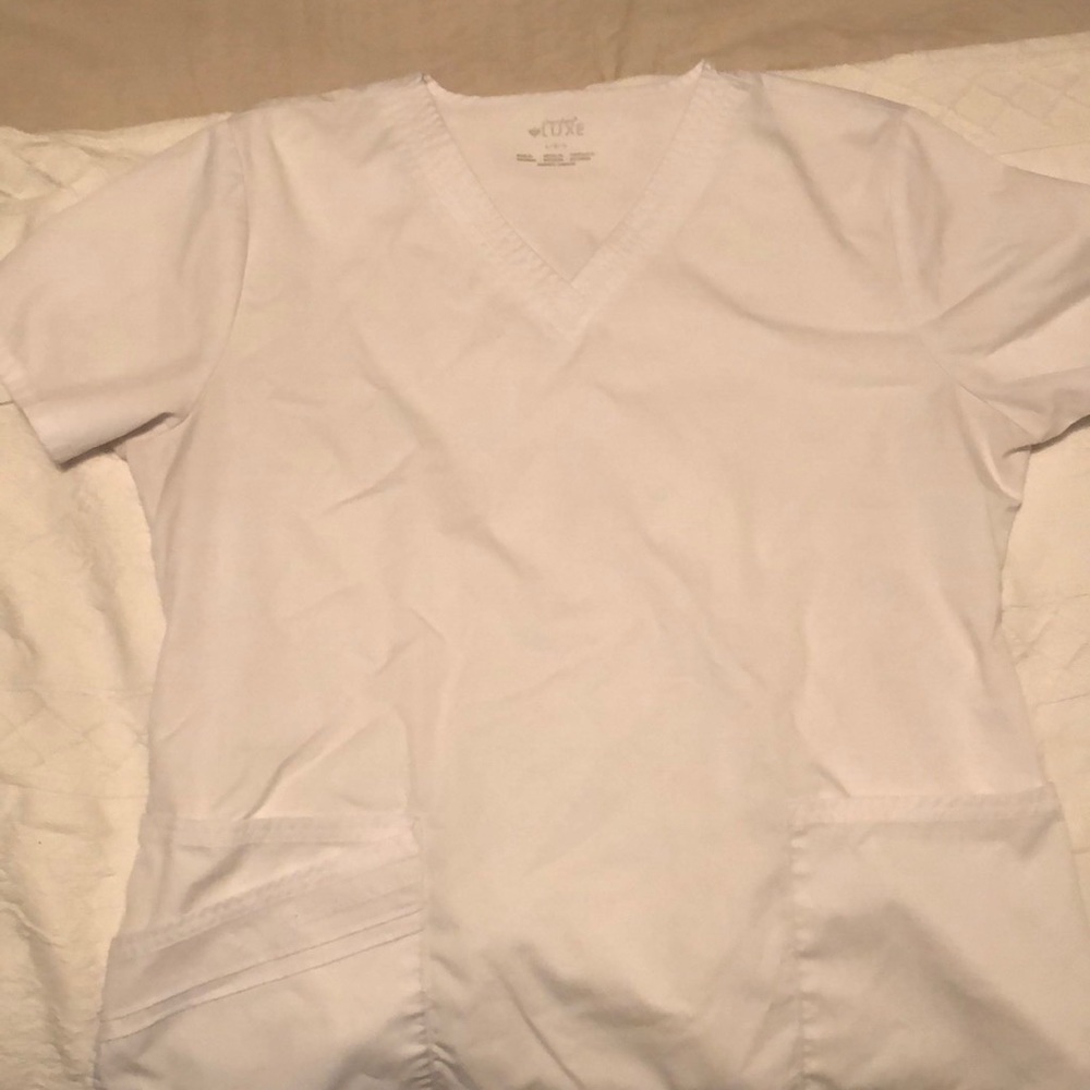 Large white scrub top